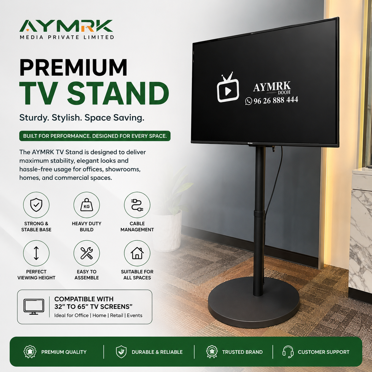 AYMRK Premium Metal Mount TV Stand