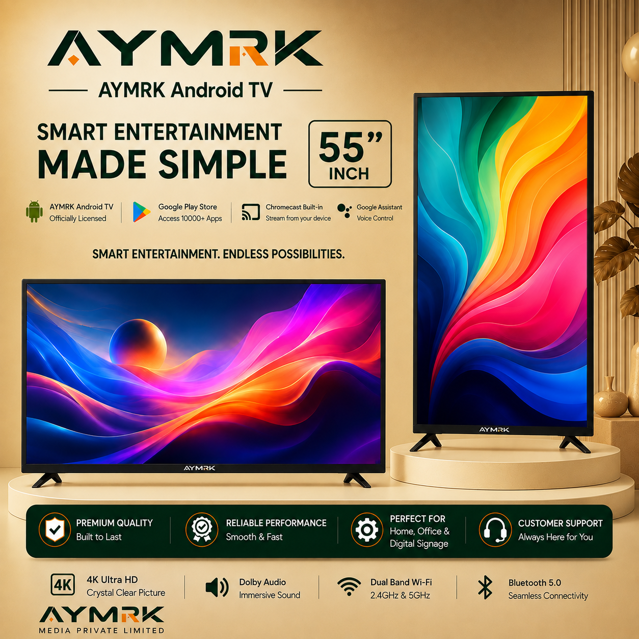 AYMRK Android TV - 55 Inches