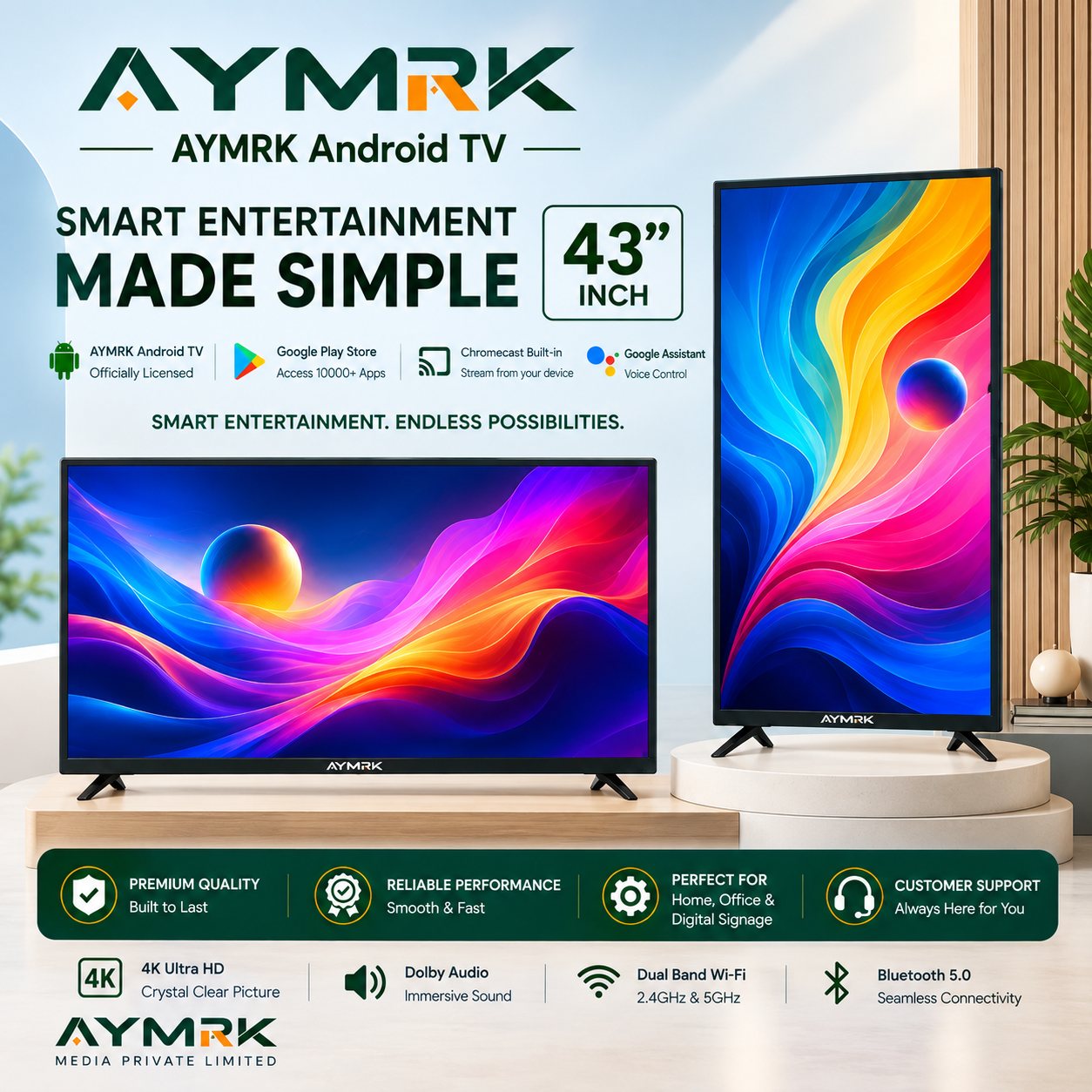 AYMRK Android TV - 43 Inches